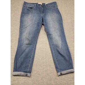 Jessica Simpson Forever Skinny Crop Jeans Womens Size 31 Blue Wash Denim